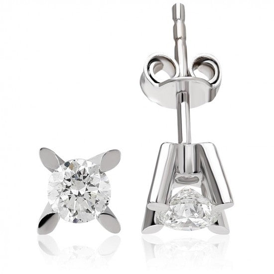 Обеци бяло злато с Диаманти 0.60 карата